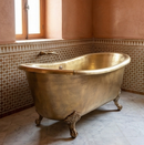 Custom Moroccan Brass Round Bathtub, Handmade Hammered Metal Soaking Tub, Luxury Artisan Bath Tub in Gold Bronze Copper