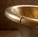 Custom Moroccan Brass Round Bathtub, Handmade Hammered Metal Soaking Tub, Luxury Artisan Bath Tub in Gold Bronze Copper