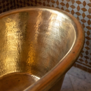 Custom Moroccan Brass Round Bathtub, Handmade Hammered Metal Soaking Tub, Luxury Artisan Bath Tub in Gold Bronze Copper