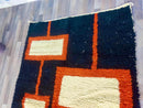 Moroccan Handmade rug ,Beni ourain Woven style Morocco wool Berber Rug, modern rug, Hand woven rug, Azilal Berber style - Black Rug Morocco
