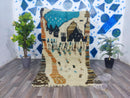 Moroccan Handmade rug ,Beni ourain Woven style Morocco wool Berber Rug, modern rug, Hand woven rug, Azilal Berber style - stylish Rug
