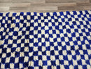 Custom Blue and white checker rug, Moroccan Berber checkered rug - Checkerboard Runner - Checkered Runner - Free shipping, beautiful rugs