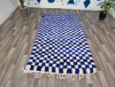 Custom Blue and white checker rug, Moroccan Berber checkered rug - Checkerboard Runner - Checkered Runner - Free shipping, beautiful rugs