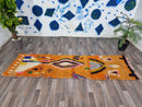 Fantastic Runner Moroccan Rug, Authentic Moroccan Runner, Orange Runner Rug, Hallway Runner rug, Wool Runner, Bohemian Runner