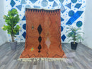 Orange Moroccan rug - Custom Moroccan rug - Checkered rug - Handmade rug - Moroccan shag rug - Morocco rug - Moroccan Berber rug