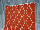 moroccan orange rug, beni ourain orange rug, wool berber rug, custom rug, handmade rug, rustic orange rug, orange carpet - wool rug