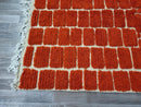 moroccan orange rug, beni ourain orange rug, wool berber rug, custom rug, handmade rug, rustic orange rug, orange carpet - wool rug