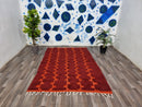 PRETTY ORANGE RUG For Your Living Room, Moroccan Handmade Rug From Wool of Sheep, Abstract Rug Inspired From Nomadic Berber Long History