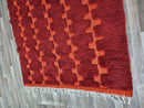 PRETTY ORANGE RUG For Your Living Room, Moroccan Handmade Rug From Wool of Sheep, Abstract Rug Inspired From Nomadic Berber Long History