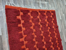 PRETTY ORANGE RUG For Your Living Room, Moroccan Handmade Rug From Wool of Sheep, Abstract Rug Inspired From Nomadic Berber Long History