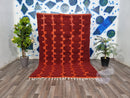 PRETTY ORANGE RUG For Your Living Room, Moroccan Handmade Rug From Wool of Sheep, Abstract Rug Inspired From Nomadic Berber Long History