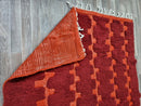PRETTY ORANGE RUG For Your Living Room, Moroccan Handmade Rug From Wool of Sheep, Abstract Rug Inspired From Nomadic Berber Long History