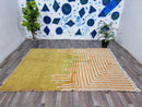 LUX MUSTARD RUG, Custom Moroccan Mrirt Rug, Handmade Berber Yellow Rug, Large Tufted Rug, High Quality Sheep Wool Carpet, Shag Area Rug.