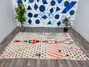 Carpet boujaad ,carpet for living room,carpet berberb rug,berbercheckered rug,beni ourain colorful,berber carpet,moroccan boho.White carpet