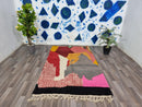 Costum Moroccan Colorful Rug - Moroccan Woolen carpet - New Azilal Rug - Boujaad Style - New Beni Ouarain Rug - colorful Fine Berber Rug