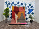 Costum Moroccan Colorful Rug - Moroccan Woolen carpet - New Azilal Rug - Boujaad Style - New Beni Ouarain Rug - colorful Fine Berber Rug
