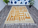 GORGEOUS BENIOURAIN CARPET, Moroccan Handmade Rug, orange Rug, Living Room Rug, Handmade Wool Carpet, Azilal Berber Rug, Handwoven Rug