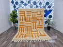 GORGEOUS BENIOURAIN CARPET, Moroccan Handmade Rug, orange Rug, Living Room Rug, Handmade Wool Carpet, Azilal Berber Rug, Handwoven Rug