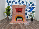Moroccan Handmade Boujaad Rug | Vintage Bohemian Wool Rug | 100kends