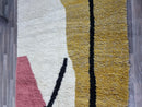 Large moroccan rug, Wool handmade rug, White and mustard rug, Abstract custom rug, Area rug for living room, Modern Beni Ourain rug, Teppich