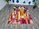 Boujaad Rug - Custom Aera Rug - Moroccan Rug Hand Knotted - Tribal berber Rug - Gaming Room Area Rug - Abstract Multicolored Carpet