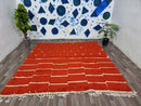 Moroccan wool rug, Luxury Beni Mrirt rug, Orange Handmade plush area rug, Berber Beni Ourain rug