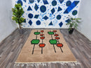 TUFTED BENIOURAIN RUG, Custom Rug, Moroccan Berber Rug, Brown and green Rug, Handmade Rug, Striped Rug, Wool Rug, Handwoven Area Rug.