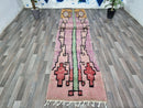 Custom Beni Ourain Runner rug - Moroccan runner rug - Pink runner rug - Hallway runner Morrocan - Soft Wool runner - Berber runner Pink