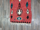 Red Runner Rug, Afghan Rug, Faded Rug, Antique Looking Runner Rug, Oriental Red Medallion Runners Rugs for Hallway Luxury Bathroom Entryway