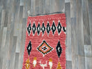 Red Runner Rug, Afghan Rug, Faded Rug, Antique Looking Runner Rug, Oriental Red Medallion Runners Rugs for Hallway Luxury Bathroom Entryway