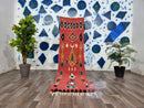 Red Runner Rug, Afghan Rug, Faded Rug, Antique Looking Runner Rug, Oriental Red Medallion Runners Rugs for Hallway Luxury Bathroom Entryway