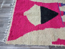 Handmade Moroccan Wool Shaggy Rug - Colorful Pink, Brown, Purple, White Beni Ourain Area Rug - Custom Sizes 5x7, 8x10 Available - 100kends.