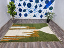 Custom Colorful Beni Rug - Large Moroccan Beni Ourain Style - Genuine Wool Flat Area Rug - Stylish Rug Gift for Her or Him