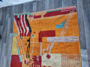 MOROCCAN WOOL CARPET-orange Moroccan Rug-Kitchen Runner Rug-Large Custom Rug-Gorgeous Beni Ourain Rug -Custom Moroccan Rug-Tribal berber Rug