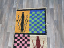 Custom Wool Moroccan Boujjad Runner Rug - Authentic Orange Berber Wool Shag for Entryways - Luxurious Shaggy Carpet in All Sizes.