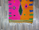 Handmade Moroccan Pink Runner Rug | Berber Hallway Runner | Custom Wool Beni Ourain Rug.