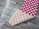 Gorgeous Moroccan Runner Rug - berber checkered Runner Rug - Authentic Moroccan Pink rug -Berber Runner Carpet - Authentic boujad runner rug