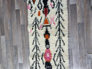 Artistic Beni Ourain White Runner Rug ,Authentic Moroccan White Rug, Berber Colorful Runner Rug,Berber Runner Carpet,Striped Wool Runner rug