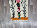 Artistic Beni Ourain White Runner Rug ,Authentic Moroccan White Rug, Berber Colorful Runner Rug,Berber Runner Carpet,Striped Wool Runner rug