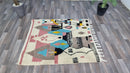 Abstract Colorful Moroccan Rug, Custom Fabulous Moroccan Rug from Boujaad, Boho Abstract soft color Carpet Handmade by berber Women