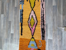 Handmade Moroccan Boujad Runner Rug – Vibrant Kilim Hallway Runner | Azilal Flat Weave Wool Rug | Custom Sizes Available.