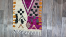 Luxurious Moroccan Runner Rug - berber Colorful Runner Rug -Authentic Moroccan purple rug Berber Runner Carpet -Authentic boujaad runner rug