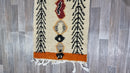 Authentic Moroccan Cream & Olive Berber Runner Rug - Handmade Boujaad Wool Rug - Custom Sizes Available