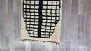 Moroccan Runner rug - hallway runner rug moroccan - White, black and Orange Beni ourain rug - Red Berber Runner rug
