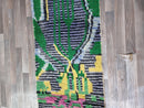 Luxurious Moroccan Runner Rug, Moroccan Handmade Rug, Mint Green Rug, Abstract Green Rug, Authentic Moroccan green rug -Berber Runner Carpet