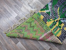Luxurious Moroccan Runner Rug, Moroccan Handmade Rug, Mint Green Rug, Abstract Green Rug, Authentic Moroccan green rug -Berber Runner Carpet