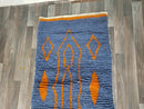 Gorgeous Moroccan Runner Rug - berber Colorful Runner Rug - Authentic Moroccan Blue rug -Berber Runner Carpet - Authentic boujaad runner rug