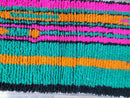 Authentic Boujaad Moroccan Berber Wool Runner Rug with Geometric Pattern, Bohemian Style, Fringe Details - Perfect for Hallways and Stairs