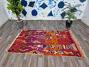 Beni ourain orange rug , Authentic Moroccan rug, Berber carpet, Genuine Wool rug, Handmade rug, Beni ourain style, Area rug, Tapis berbere.