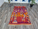 Beni ourain orange rug , Authentic Moroccan rug, Berber carpet, Genuine Wool rug, Handmade rug, Beni ourain style, Area rug, Tapis berbere.